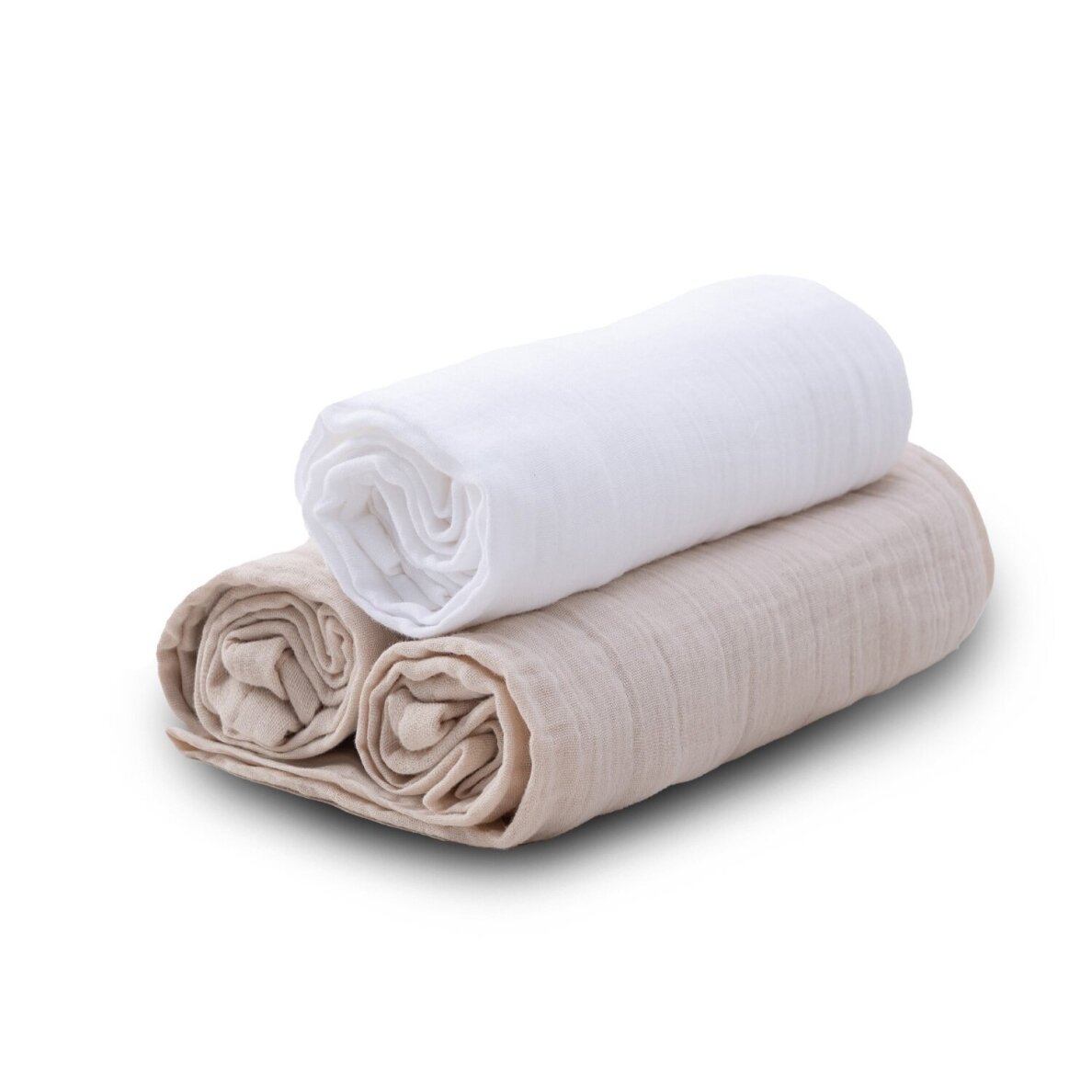 2-слойныe Пеленки BabyMatex MUSLIN, 70x80-3 шт, Light Beige 1
