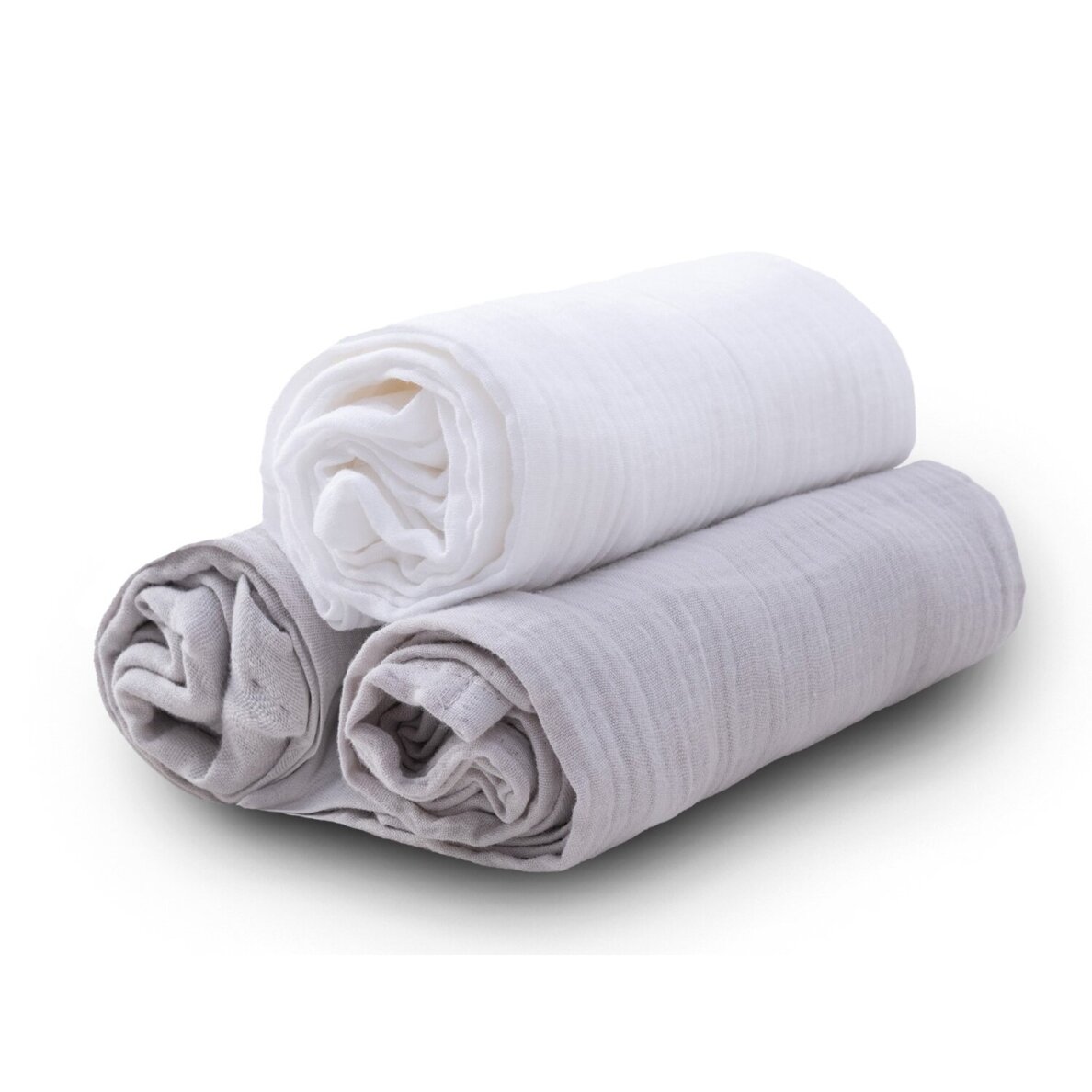 2-слойныe Пеленки BabyMatex MUSLIN, 70x80-3 шт, Light Grey 1