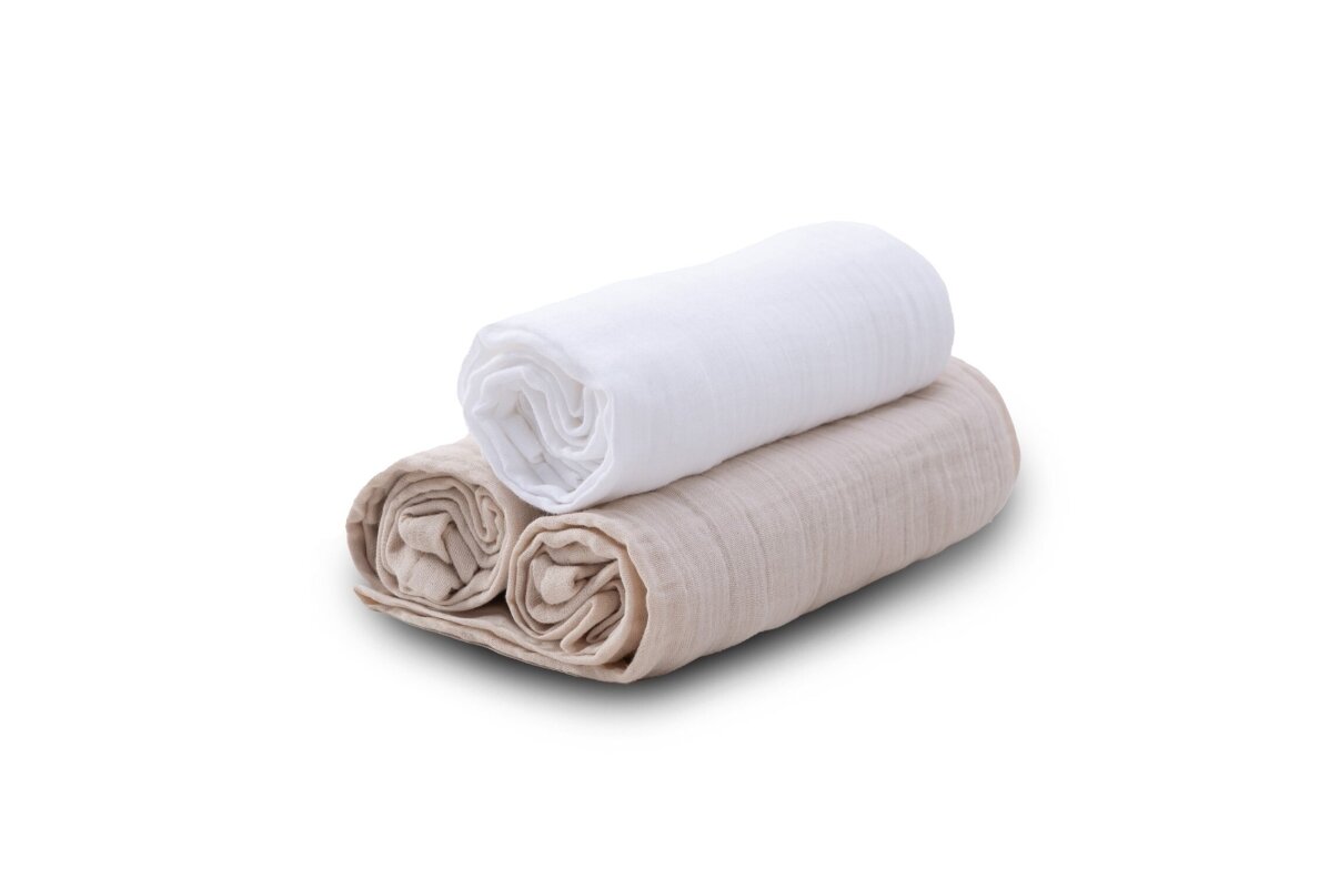 MUSLIN diapers BabyMatex, 70x80-3 pcs, Light Beige 1 MUSLIN diapers BabyMatex, 70x80-3 pcs, Light Beige 1