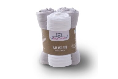 MUSLIN diapers BabyMatex, 70x80-3 pcs, Light Grey MUSLIN diapers BabyMatex, 70x80-3 pcs, Light Grey