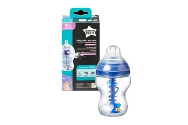 Tommee Tippee Baby Bottle ADVANCED ANTI-COLIC 260 ml, Blue Tommee Tippee Baby Bottle ADVANCED ANTI-COLIC 260 ml, Blue