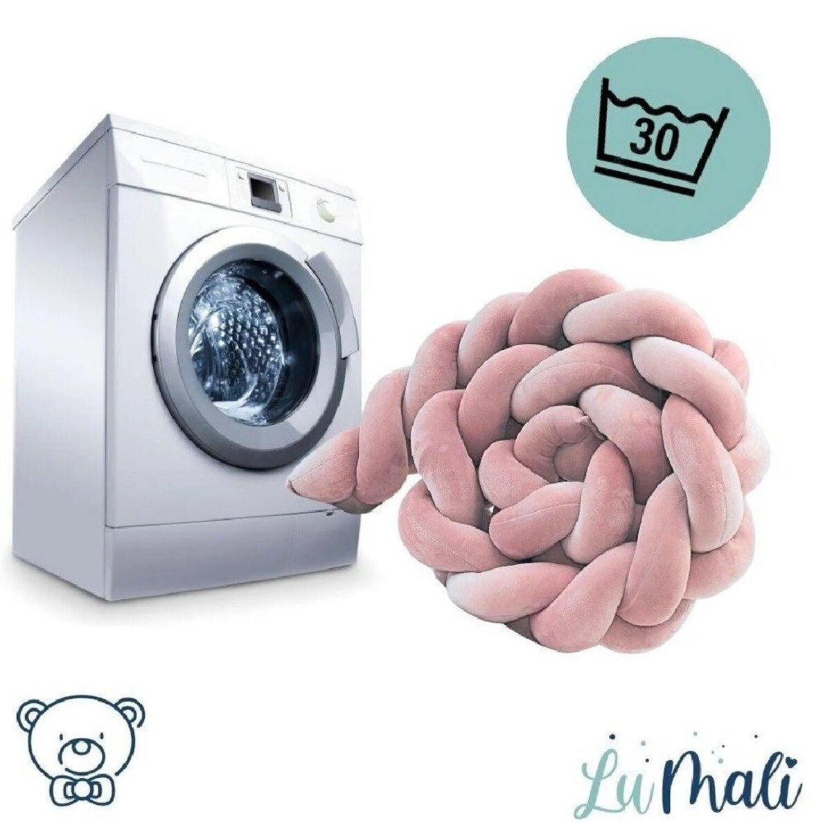 Apsaugėlė lovytei Pynė LuMali VELVET Mint 2