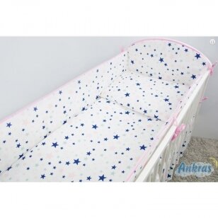 Защитные бортики на кроватку Ankras STARS Pink-360