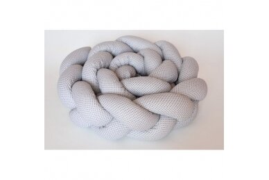 Baby Crib Braid Bumper Grey