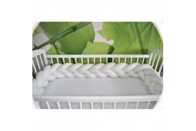 Baby Crib Braid Bumper Grey 1