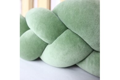 Baby Crib Braid Bumper LuMali VELVET Mint