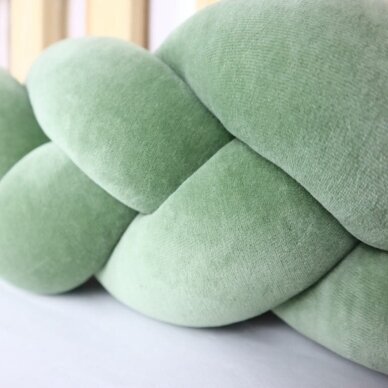 Apsaugėlė lovytei Pynė LuMali VELVET Mint Apsaugėlė lovytei Pynė LuMali VELVET Mint