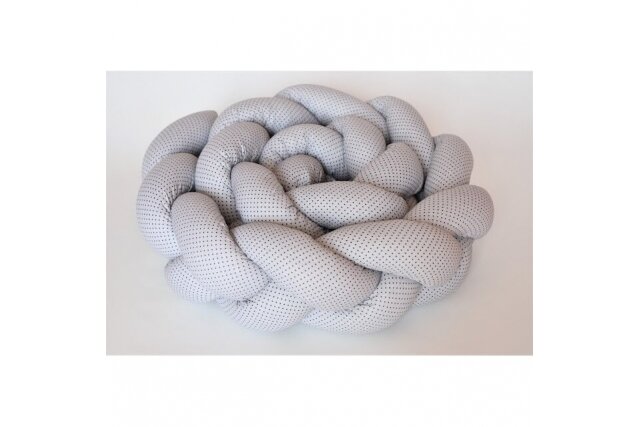 Baby Crib Braid Bumper Grey