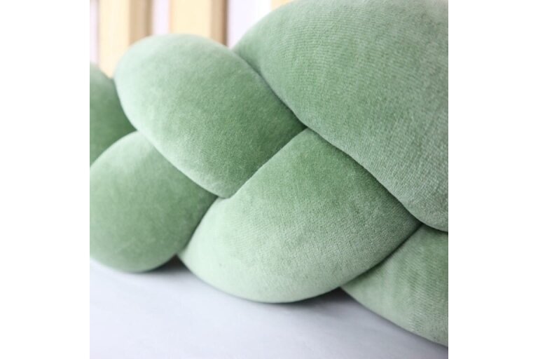Baby Crib Braid Bumper LuMali VELVET Mint Baby Crib Braid Bumper LuMali VELVET Mint