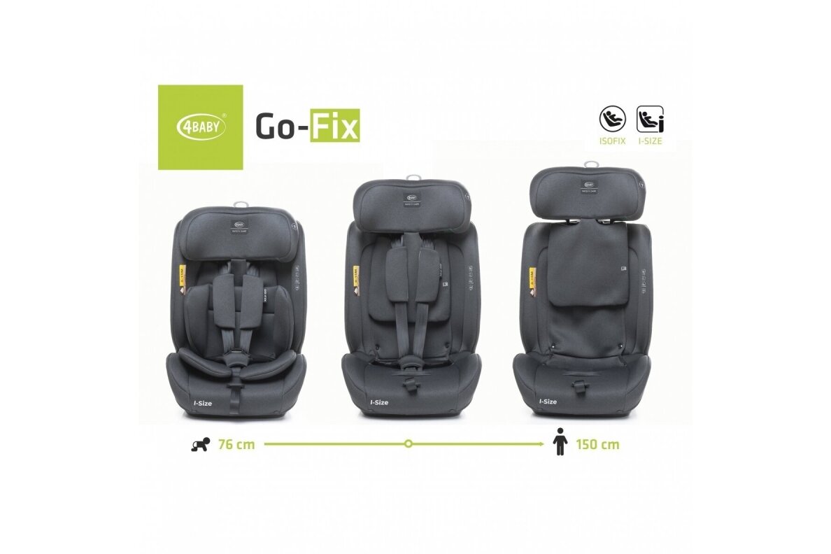 Car Seat 4BABY GO-FIX (76-150cm) Graphite 3 Car Seat 4BABY GO-FIX (76-150cm) Graphite 3