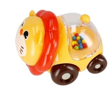 Automobiliukas su barškučiu BamBam LION Automobiliukas su barškučiu BamBam LION