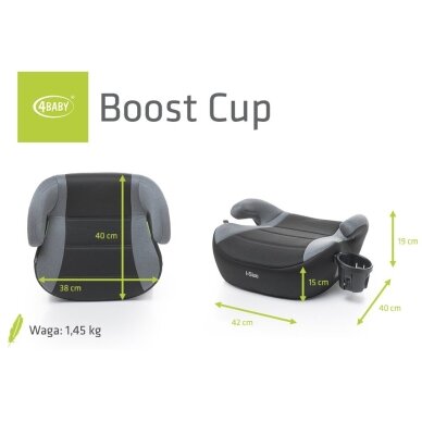 Autokėdutė 4Baby BOOST CUP i-Size (125-150) Graphite 5 Autokėdutė 4Baby BOOST CUP i-Size (125-150) Graphite 5