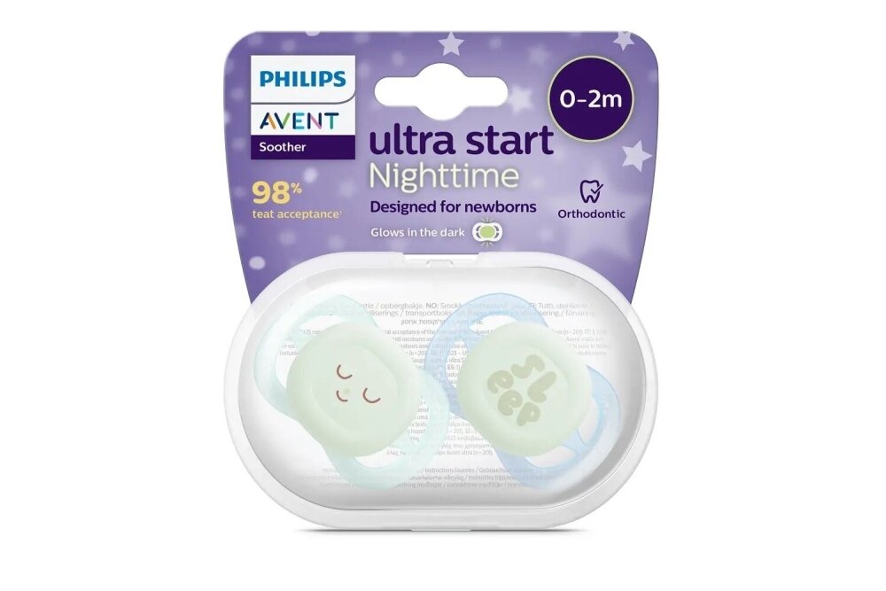 Avent ULTRA START Nighttime Dummy 075/18, Double pack 4 Avent ULTRA START Nighttime Dummy 075/18, Double pack 4