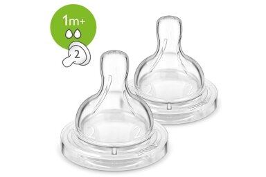 AVENT Classic+ Teat silikone Anti-colic 1m+, 2 pcs AVENT Classic+ Teat silikone Anti-colic 1m+, 2 pcs