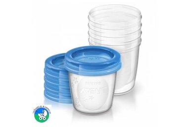 AVENT Milk Storage Cups 180m/6oz - 5cup SCF619/05 AVENT Milk Storage Cups 180m/6oz - 5cup SCF619/05