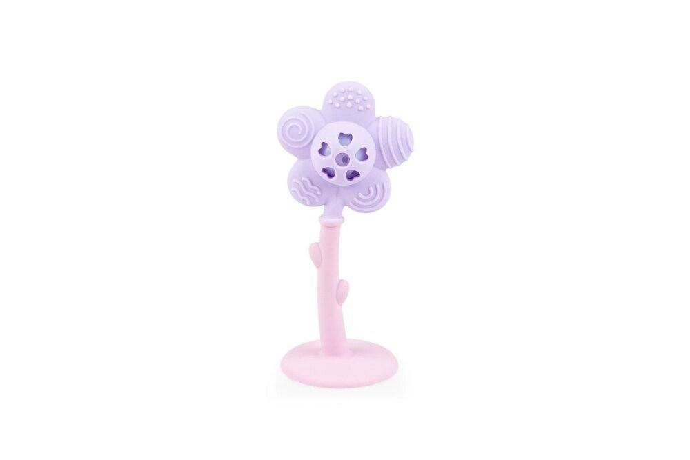 Silicone Rattle-teething GiliGums FLOWER MERRY Pink