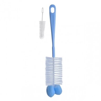Buteliukų ir žindukų šepetys su kempinėle BabyOno 720/01 Buteliukų ir žindukų šepetys su kempinėle BabyOno 720/01