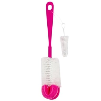 Buteliukų ir žindukų šepetys su kempinėle BabyOno 720/02 Buteliukų ir žindukų šepetys su kempinėle BabyOno 720/02