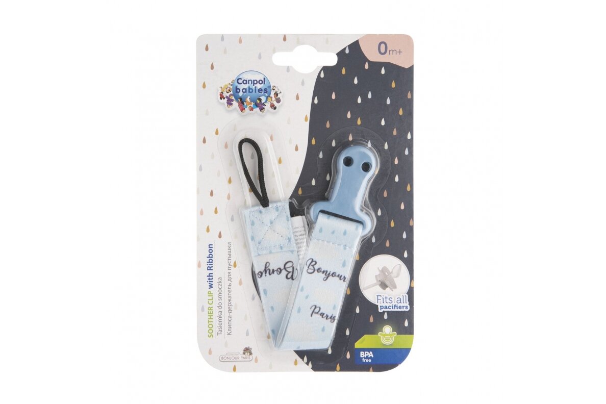 Babies Soother Clip with Ribbon Canpol BONJOUR PARIS 51/026 Babies Soother Clip with Ribbon Canpol BONJOUR PARIS 51/026