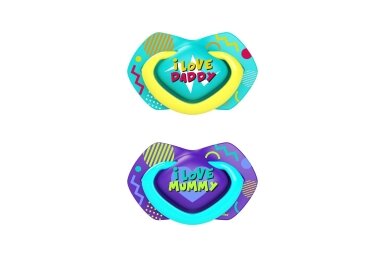 Canpol Silicone Soother Light touch Symmetrical NEON LOVE 2 pcs