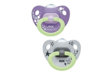 Soother NUK Happy Night,730495, 2vnt Soother NUK Happy Night,730495, 2vnt