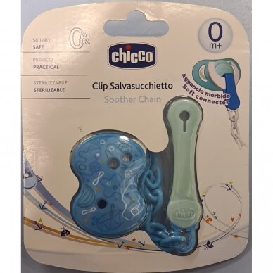 Čiulptukų laikiklis Chicco Clip Salvasucchietto, Blue