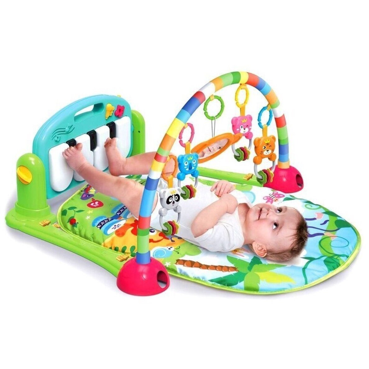 Daugiafunkcinis lavinamasis kilimėlis PIANO FITNESS RACK Green
