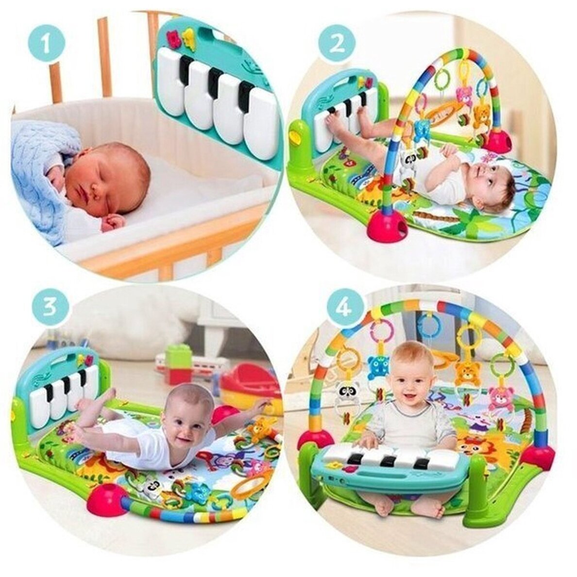 Daugiafunkcinis lavinamasis kilimėlis PIANO FITNESS RACK Green 4