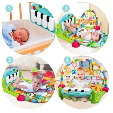 Daugiafunkcinis lavinamasis kilimėlis PIANO FITNESS RACK Green 4