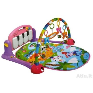 Daugiafunkcinis lavinamasis kilimėlis PIANO FITNESS RACK Pink