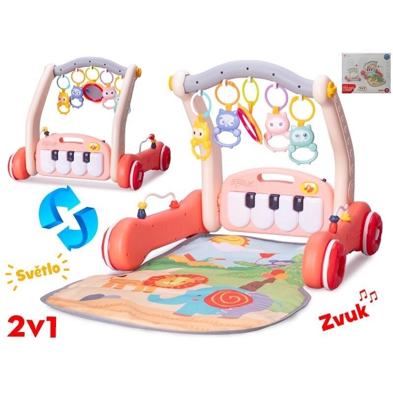 Daugiafunkcinis lavinamasis kilimėlis PIANO RACK & WALKER 2in1 Pink Daugiafunkcinis lavinamasis kilimėlis PIANO RACK & WALKER 2in1 Pink