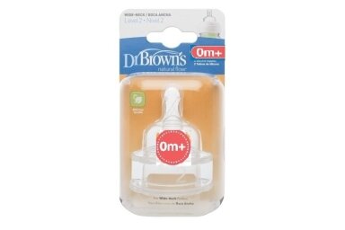 Dr Brown's Silikone Teat 0m+, 2 pcs