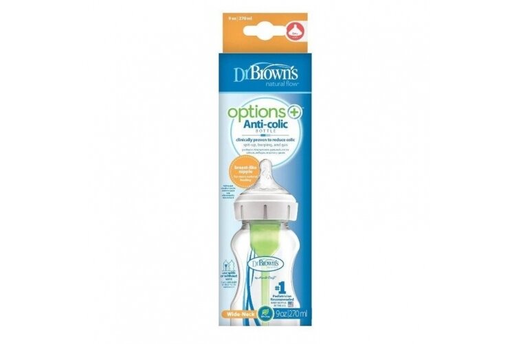 Dr Brown’s Wide Neck Feeding Bottle OPTIONS+ 270 ml 1