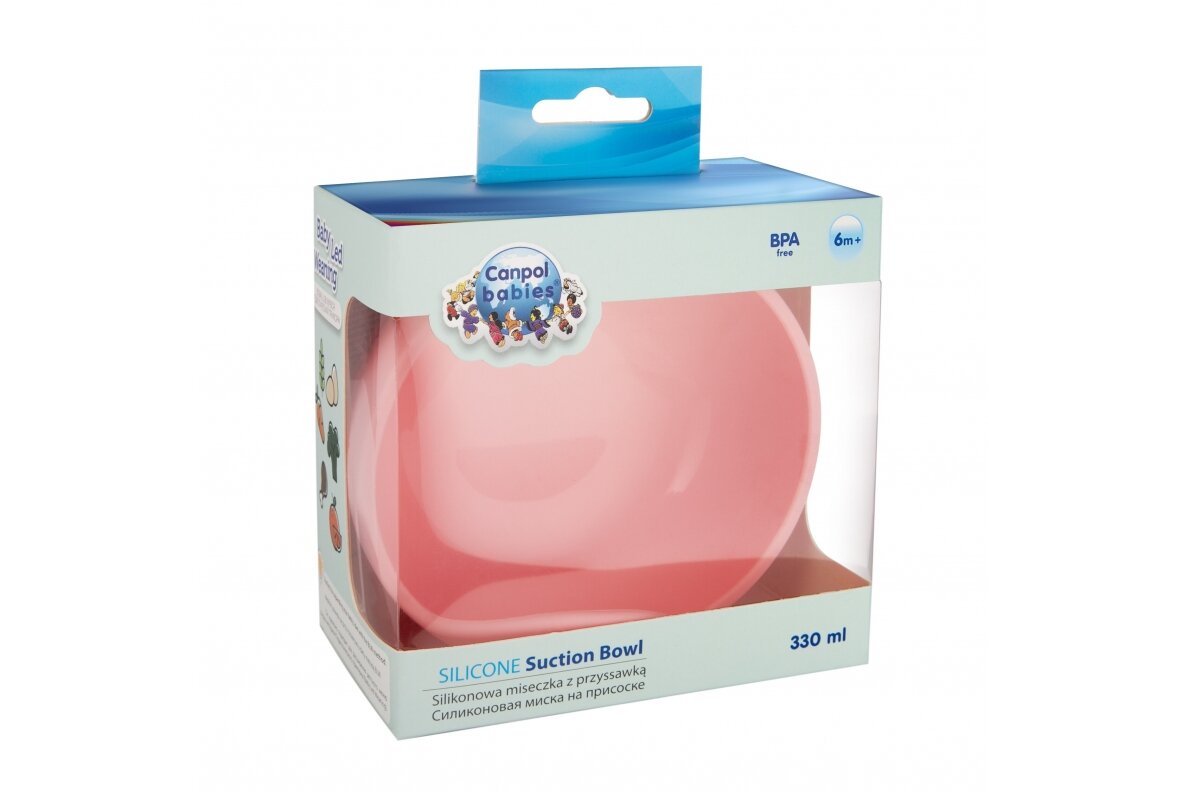 Babies Silicone Suction Bowl Canpol 51/400, Pink 3 Babies Silicone Suction Bowl Canpol 51/400, Pink 3