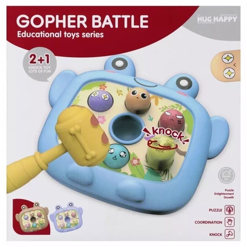 ⭐Edukacinis žaislas su plaktuku GOPHER BATTLE Purple ⭐Edukacinis žaislas su plaktuku GOPHER BATTLE Purple