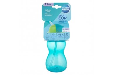 Sport Cup with Filp-top Silicon Straw Canpol 56/109 Blue 3