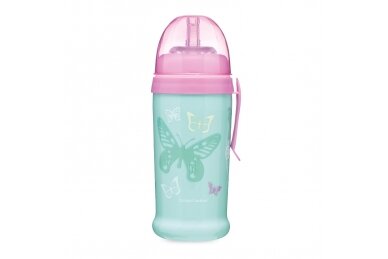 Non-spill Sport Cup with Silicon Straw Canpol 56/115 Turquoise