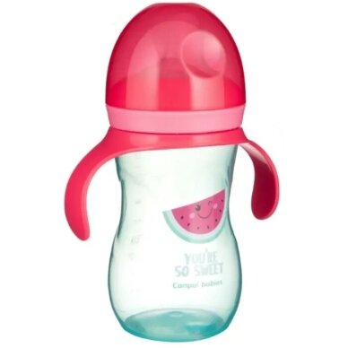 Mokomasis puodelis su silikoniniu snapeliu Canpol SO COOL 57/304 Pink 1