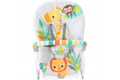 Bright Starts, Safari Blast 2 in 1 Infant to Toddler Rocker & Bouncer Seat with Soothing Vibrations 5