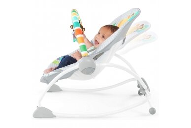 Bright Starts, Safari Blast 2 in 1 Infant to Toddler Rocker & Bouncer Seat with Soothing Vibrations 4