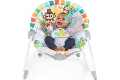 Bright Starts, Safari Blast 2 in 1 Infant to Toddler Rocker & Bouncer Seat with Soothing Vibrations 1