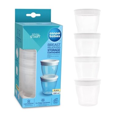 Контейнеры для хранения грудного молока Canpol  180 ml, 4 шт