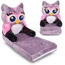 Ištiesiamas vaikiškas fotelis OWL Pink