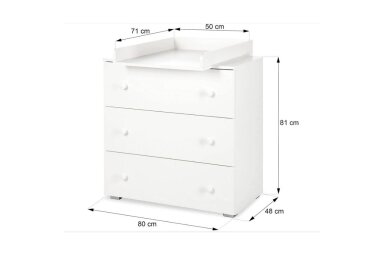 Chest of drawers Klupš PAULA White Chest of drawers Klupš PAULA White