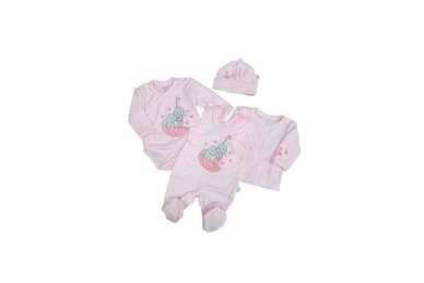 Baby Layette Set  Newborn Baby Clothes Koala PARASOLKA 4 parts,56 pink