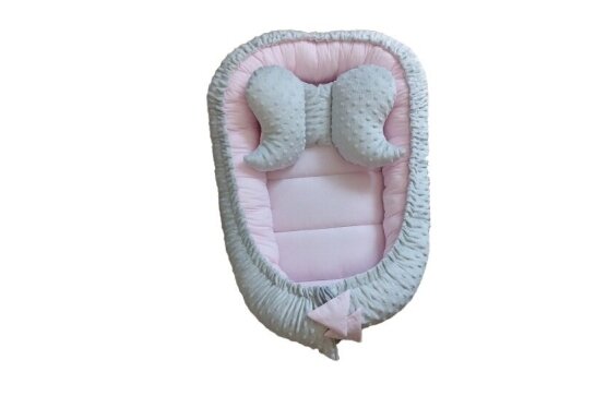 Cocoon-Nest for newborns with pillow DUET MINKI Pink Cocoon-Nest for newborns with pillow DUET MINKI Pink