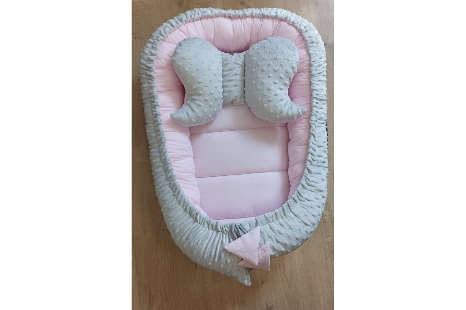 Cocoon-Nest for newborns with pillow DUET MINKI Pink 1