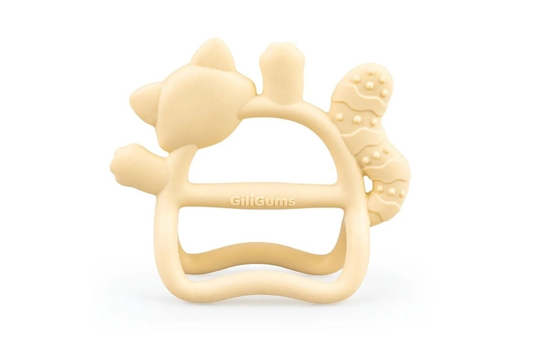 Silicone Teether GiliGums RACCOON Ecru 1 Silicone Teether GiliGums RACCOON Ecru 1