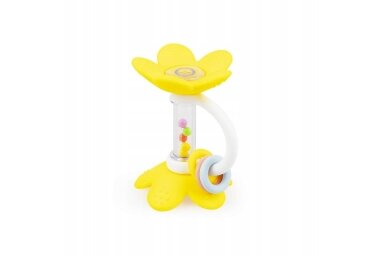 Silicone Teether with Rattle GiliGums FLOWERS Yellow
