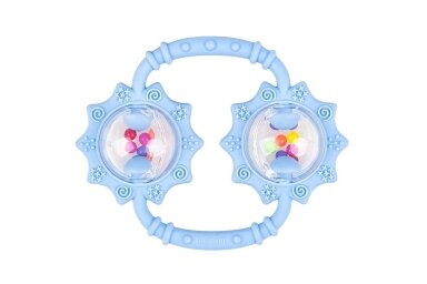 Silicone Teether with Rattle GiliGums SUNFLOWERS  Blue